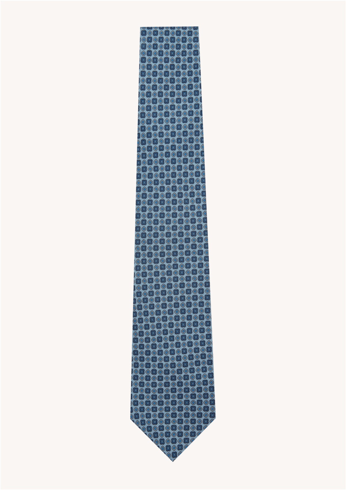 Cravate Renoma Bleu Marine à Motifs Fleurs Rouges - 100% Soie, Fabriquée En France - Occasion, état TBE