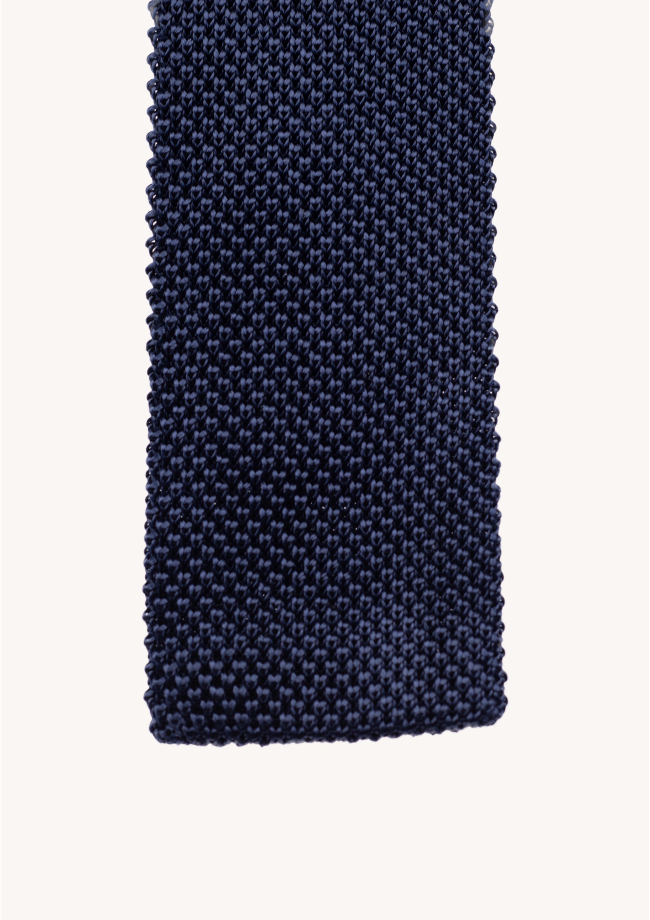 Cravate en tricot 100% soie, couleur bleu marine