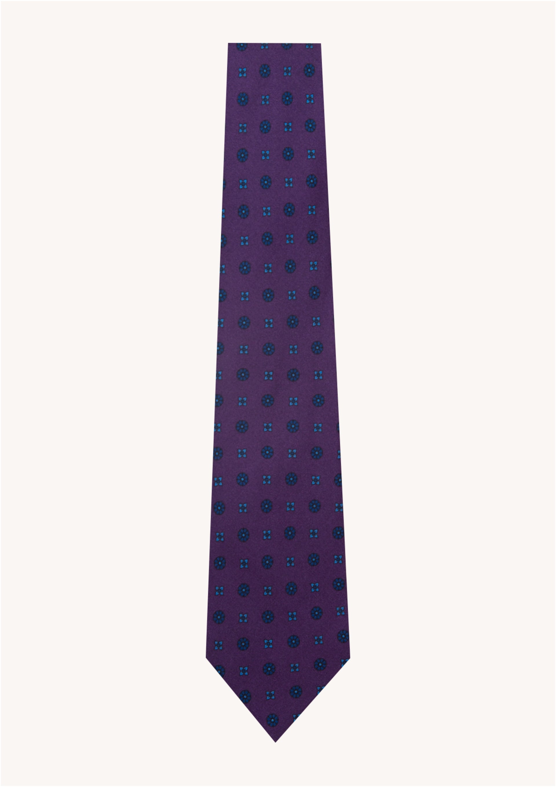 Lot De 2 Cravates En Soie 100% - Marques Guy Laroche & Talbot Studio - Motif Floral Marron/Violet - Occasion Bon État